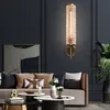 Nordic glass lampshade All copper Wall Lamps Bedroom lamp Modern Living Room Background Wall Corridor Bathroom Mirror light