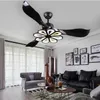 LED Modern Tavan Işık Fan Siyah Tavan Hayranları Işıkları Ile Ev Dekoratif Odası Fan Lambası DC Tavan Fanı Uzaktan Kumanda