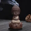 Ceramic Censer Pansy Monk Sit In Meditation Cute Fragrance Lamps Little Buddhist Monk Lotus Ornaments Arts And Crafts Thurible New 9ys K2