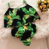 2020 Sexy Ruffle Women Swimwear 1pc цветочный принт купальник Push Up Monokini Bodysuit Primin