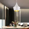 Siyah/beyaz/kırmızı/altın alüminyum abajur kolye ışıkları modern oturma odası restoran dekorasyon asılı lamba e27 aydınlatma armatürleri