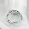 AEAW 2ctw 6.5mm Round Cut EngagementWedding Moissanite Diamant Double Halo Bague Platine Plaqué Argent Y200321