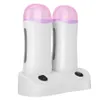 2pcs Electric Wax Heater Epilator Base Roll On Cartridge Waxing Refillable Hair Removal Machine Depilatory Wax Heater