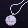 Custom Made Po Medallions Necklace Pendant With Rope Chain Gold Silver Color Cubic Zircon Men039s Hip hop Jewelry 178 O27652107