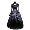 Vintage Gothic Black Ball Gown Wedding Dresses Floor Length Bell Long Sleeve Ruffles Medieval Plus Size Bridal Gowns Retro Vestidos de Novia
