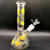 Yellow bee Bong Hookahs Smoking Pipe beaker Bong Heady Dab Rigs Chicha Dabber Unique Glass Water bongs With 14mm joint