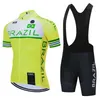 ブラジルサイクリングナショナルチームジャージー20Dバイクショーツセットクイックドライシクリスコ衣料品男性夏サイクリングマイロットボトムウェア
