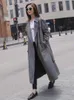 2020 British Style Victorien Trench-Coat Caméléon Imperméable Coton Long Femme DoubleBreasted Lady Duster Manteau Bleu Rose T200811