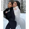 Boofeenaa Kardashian KylieJenner Moda Kadınlar Tek Parça Kıyafetler Seksi Uzun Kollu Bodycon Tulum Siyah Beyaz 2020 C66-AD17 T200701
