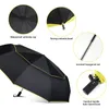 High Quality 120cm Fully-automatic Men Rain Woman Double Layer 3 Folding Business Gift Umbrella Windproof Sun Umbrellas 201218