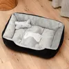 Uspokajający psa łóżko zmywalne hodowla pet floppy extra Comfy plusz ciepłej poduszki z nonslip dno All Size Dog House LJ201201