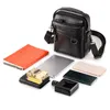 Pi Uncle Mäns Brand Läder Messenger Bag Casual Shoulder Bag Multifunktionell Handväska Business Small Ryggsäck