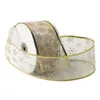 50 yardas/rollo de cinta de copo de nieve con cable transparente brillante para fiesta de boda Navidad 201127