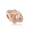 Стерлингового серебра 925 кристалл CZ CZ CD Rose Gold Charms European Bear Fit Partora Snake Chain Bracte Bracte The Jewelry Diy