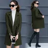 Luzuzi Women's Woolen Coat Korean Version 2021 New Autumn And Winter Fashion Slim Long Woolen Coat Winter Wool Jackets Female 201216