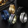 Nuovi numeri romani Ring a rotazione Alleviare la pressione in acciaio inox Acciaio inossidabile Anello anello Band per gli uomini Donne gioielli di moda gioielli e sabbioso