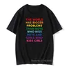 男性の誇りのあるゲイレズビアンバイセクシュアルレインボーLGBT LGBTQのティーシャツoネックピュアコットントップスTシャツY220214