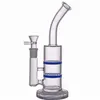 1pcs Glass Bong Honeycomb Perc Smoking Water Pipe Bubbler 2 Layer Filter Percolator Recycler Hookah Shisha with Bige Size Oil Burner Pipes