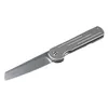 Rodamiento de bolas Flipper Cuchillo plegable D2 Hoja de lavado de piedra TC4 Mango de aleación de titanio EDC Cuchillos plegables de bolsillo Herramientas H5364