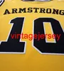 Hommes # 10 B.J. ARMSTRONG Iowa Hawkeyes maillot de basket-ball universitaire jaune noir ou personnaliser n'importe quel numéro maillots cousus