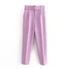 biege suit pants women high waist cargo pants belt solid color trousers joggers pantalones de mujer LJ201029