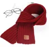 Child knitting scarf boys girls baby fashion plain warm scarves autumn winter kids warm weave scarves