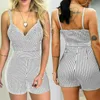 Womens Jumpsuits Macacão Fashion Sexy Boho Playsuit Mulheres Stripe Jumpsuit Verão Praia Casual Roupas S-XL