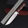 Special Offer Survival Stright Hunting Knife D2 Satin Drop Point Blade Full Tang Handle Fixed Blades Knives With Leather Sheath