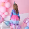 VIKITA Kids Tutu Dress for Girls Manica lunga Party Prom Vestidos Toddlers Mermaid Unicorn es Princess Autumn 220309