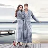 Robe longue en polaire pour hommes et femmes - Longueur au sol, plus la taille Peignoir Robes pleine longueur Vêtements de nuit Lounge wear Fuzzy Gown 201109