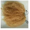 Chrismatis Honey blonde Kinky bouclés queue de cheval vierge extension de cheveux humains cordon clip en queue de cheval blonde brésilienne enveloppe postiche 120g