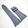 27mm grå färggummi klockband 18mm vikningslås luggstorlek AP -band för Royal Oak 39mm 41mm Watch 15400 15390241G