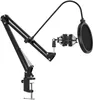 Microfoon Arm Stand Bureau, JEEMAK Verstelbare Mic Desktop Stand voor de meeste Microfoon, Max Laad 1,5 kg met Shock Mount, POP-filter