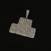 Hanger kettingen straat retro paar 925 zilveren zirkoon diamant-ingelegde hiphop grote woning ketting