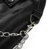 Vangull Faux Läder Beskuren Jacka Kvinnor Punk Harajuku Black Coat Woman Gothic Långärmad överrock med kedjor Vår 220105