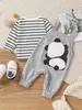 Baby Striped Tee Panda Распечатать общий комбинезон она