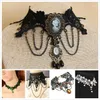 Chokers Vintage wiktoriański Lolita gotycki koronkowy naszyjnik wampir przebranie na karnawał Choker Halloween koktajl suknia wieczorowa biżuteria1