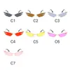 Fashion Flying Sunglasses Rimless And Small Eyeglasses Cool Women Sun Glasses Colorful Lenses 7 Colors Wholesale