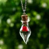 Gedroogde bloemkegel wensen flessen kettingen vrouwen glazen planten kettingen mode sieraden cadeau