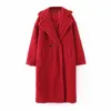 LTPH 2020 겨울 새로운 도착 패션 캐주얼 간단한 단색 진짜 모피 코트 여성 두꺼운 양고기 머리 긴 소매 캐시미어 재킷