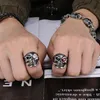 steel skull red white crystal eyes men punk ring jewelry quality fashion finger ring jewelry241s