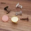 Boyute (20 adet / grup) 12mm 14mm 16mm 20mm Cabochon Baz Metal Fransız Kol Düğmesi Boşlukları Tepsi Çerçeve DIY Erkek Giyim Aksesuarları