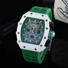 Mens watches top quality candy rubber strap small dial work all functional chronograph quartz movement watch waterproof montre de 287G