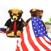 60 سنتيمتر دونالد ترامب الدب أفخم لعب بارد الولايات المتحدة الأمريكية رئيس الدب مع العلم لطيف الحيوان الدب دمى ترامب أفخم لعبة محشوة الاطفال هدايا