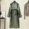 영국 브랜드 새로운 패션 가을 가을 가을 캐주얼 이중 가슴 단순 클래식 긴 트렌치 코트 벨트 세련된 여성 윈드 브레이커 201111