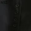 NSZ Women Black Sleeveless Blazer Jacket Elegant Vest Crop Top Waistcoat Business Tank Top Fall Fashion 201031