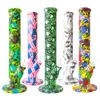 Skull non fading printing oil rig Silicone Water Bongs 14.4mm Joint Glass sets Glass bongs Smoke Accessory