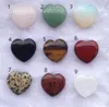 Wholesale Party decor Reiki Minerals Heart Shape Crystal Natural Quartz Chakra Healing Stone Gemstone Pendant DIY Gift Home Decor Handmade Jewelry