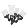 4 pièces peigne noir ensemble métal Afro cheveux Style bouclé costume acier aiguille peignes outils de coiffure