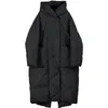 Capispalla invernale e autunnale Donna White Duck X-Long Down Warm Jacket in Hooded Fashion Cocoon Parka Plus Size 7XL Design 201029